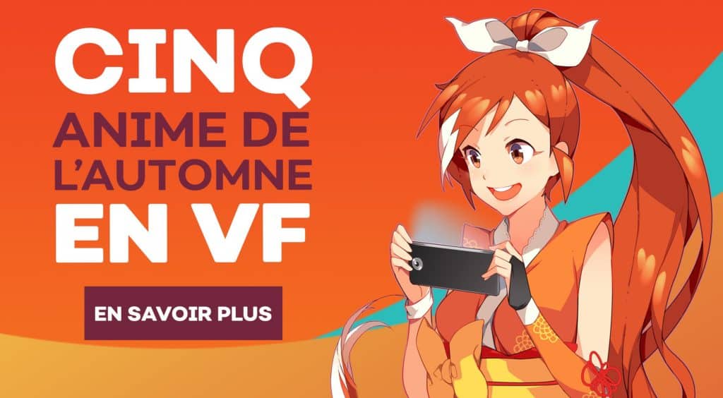 Annonce de crunchyroll à propos de cinq nouveaux animes en VF