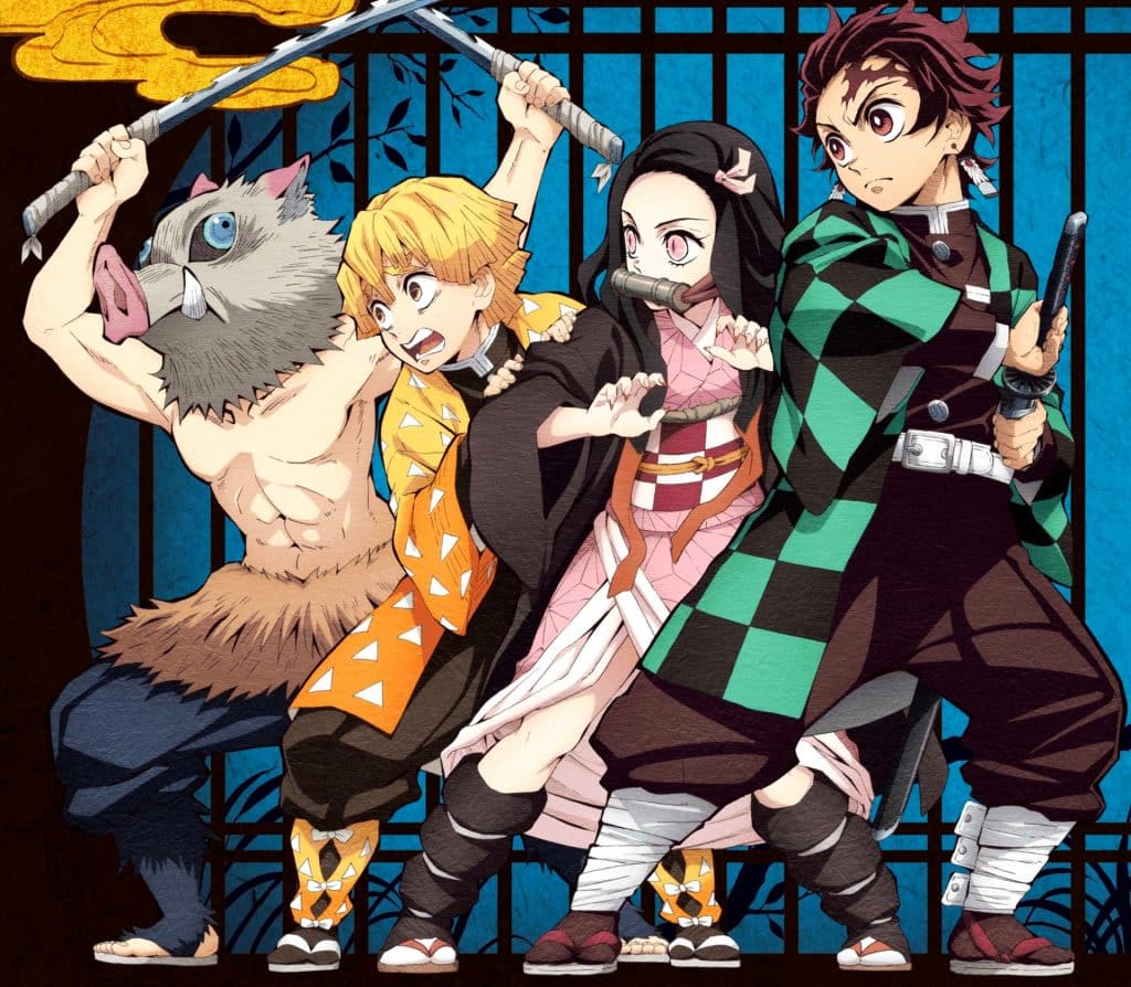 Tanjiro, Nezuko, Zenitsu et Inosuke