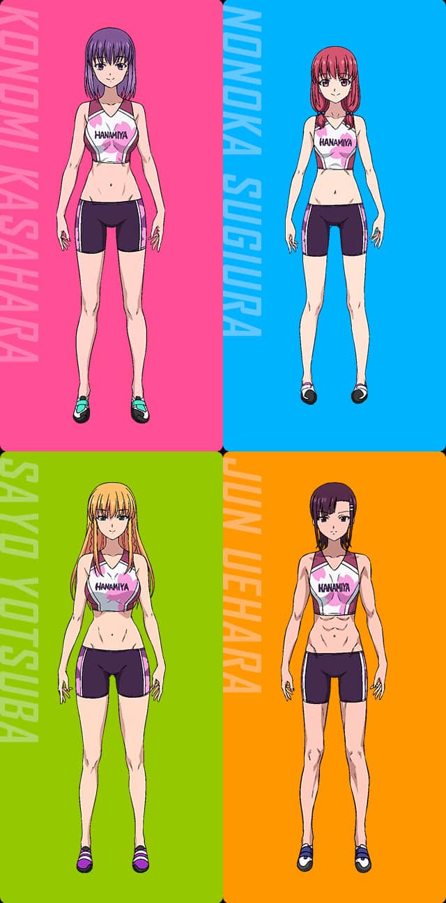 Visuel des personnages de l'anime Iwa Kakeru! Climbing Girls
