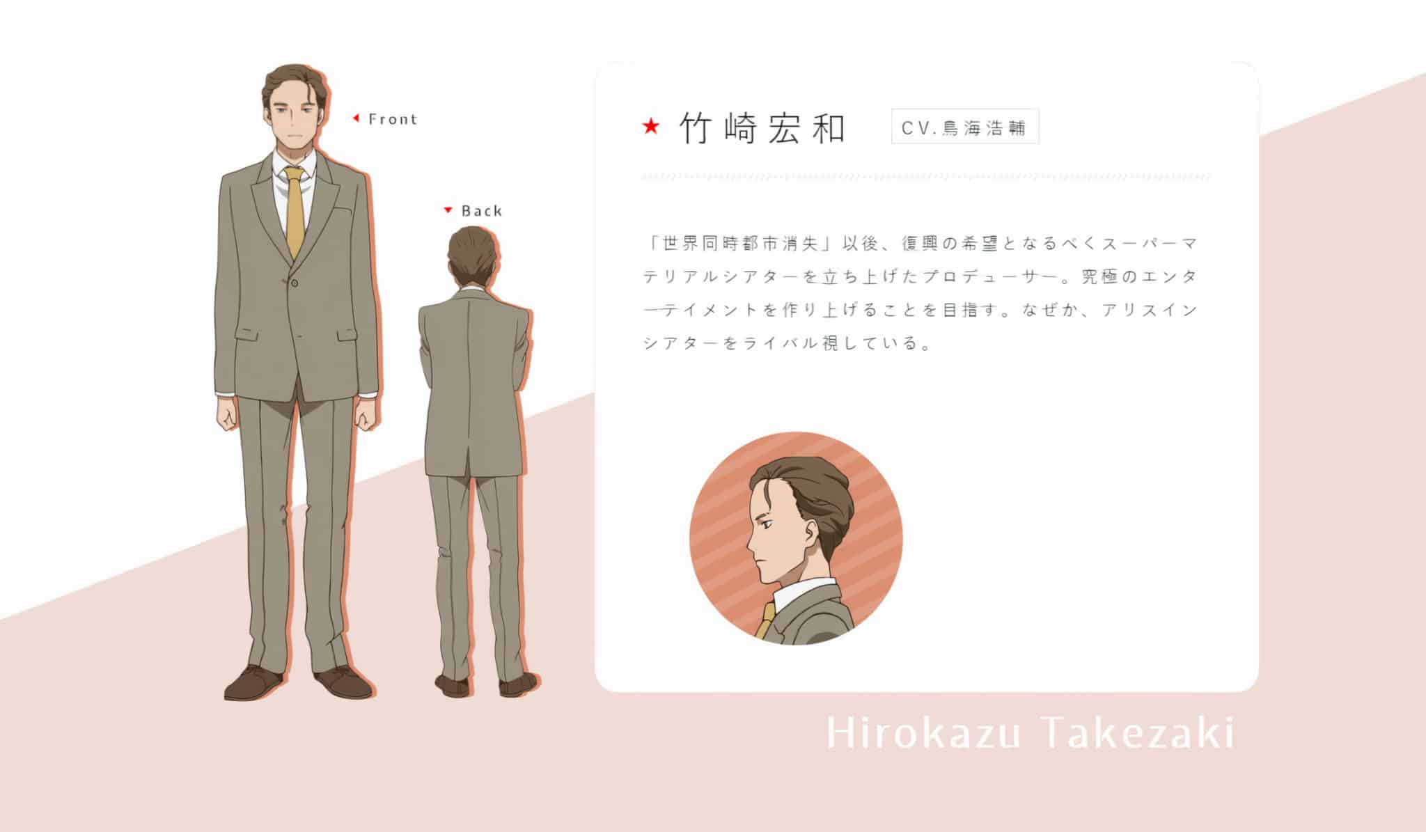 Design de Hirokazu Takezaki dans anime Gekidol
