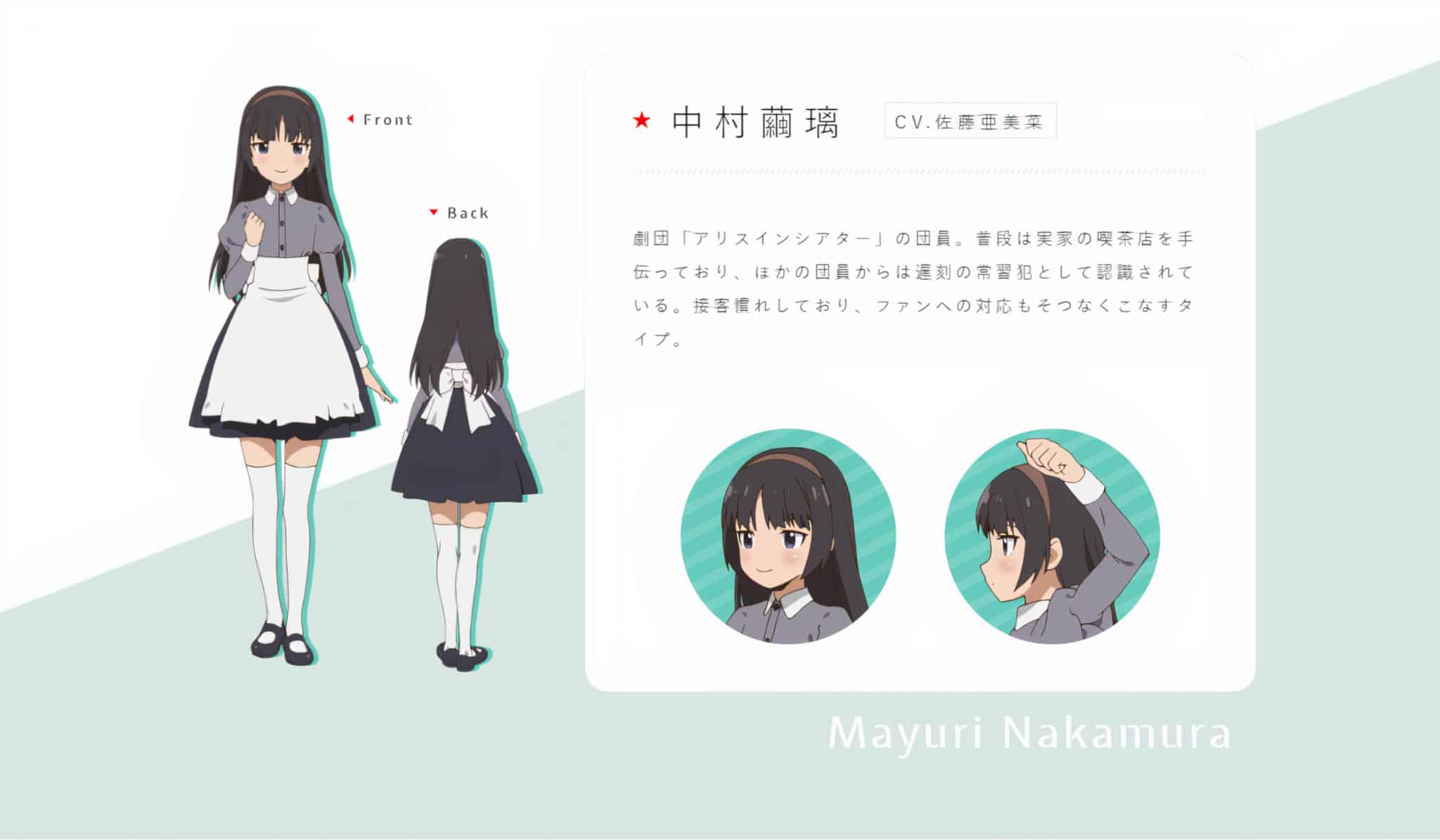 Design de Mayuri Nakamura dans anime Gekidol
