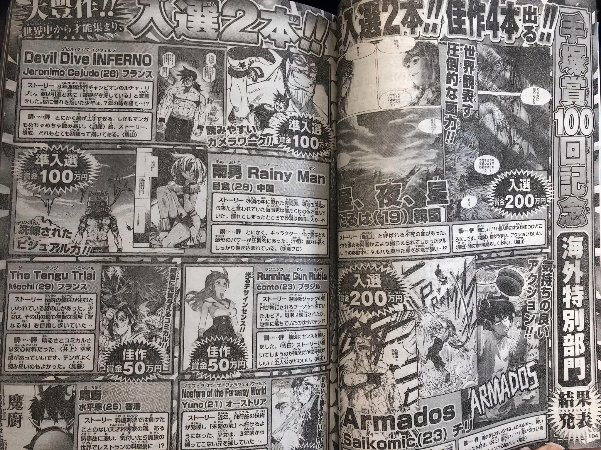 Annonce des résultats du Jump Tezuka Manga Contest 2020