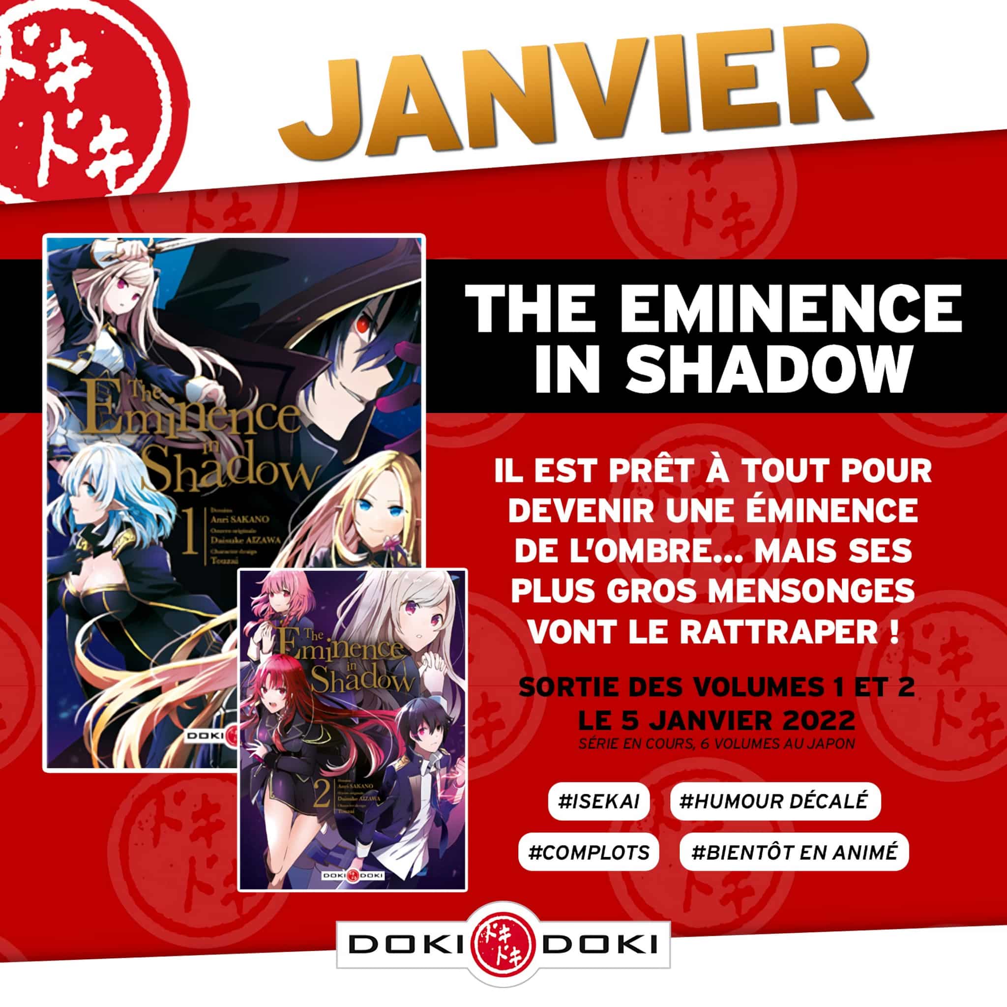 Annonce de la date de sortie du manga The Eminence in Shadow en France