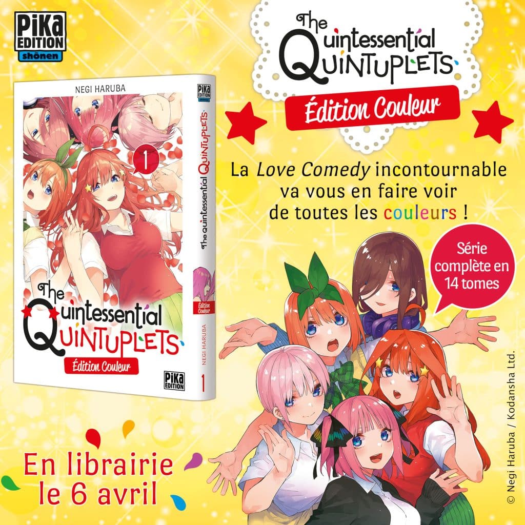 Annonce dune édition couleur pour le manga The Quintessential Quintuplets