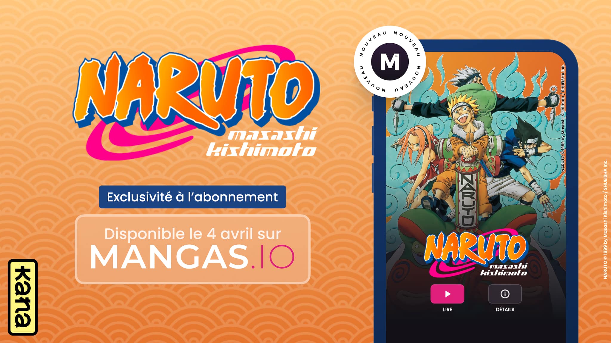 Annonce du manga Naruto en version numérique, chez Mangas.io