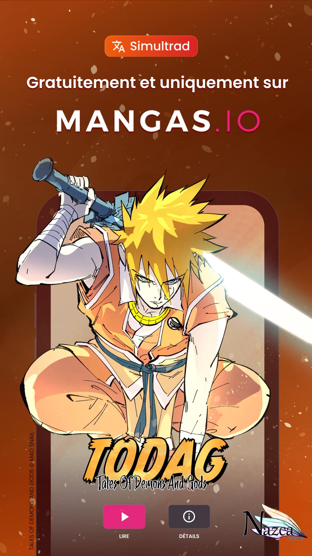 Annonce du manhua TODAG en simultrad sur Mangas.io