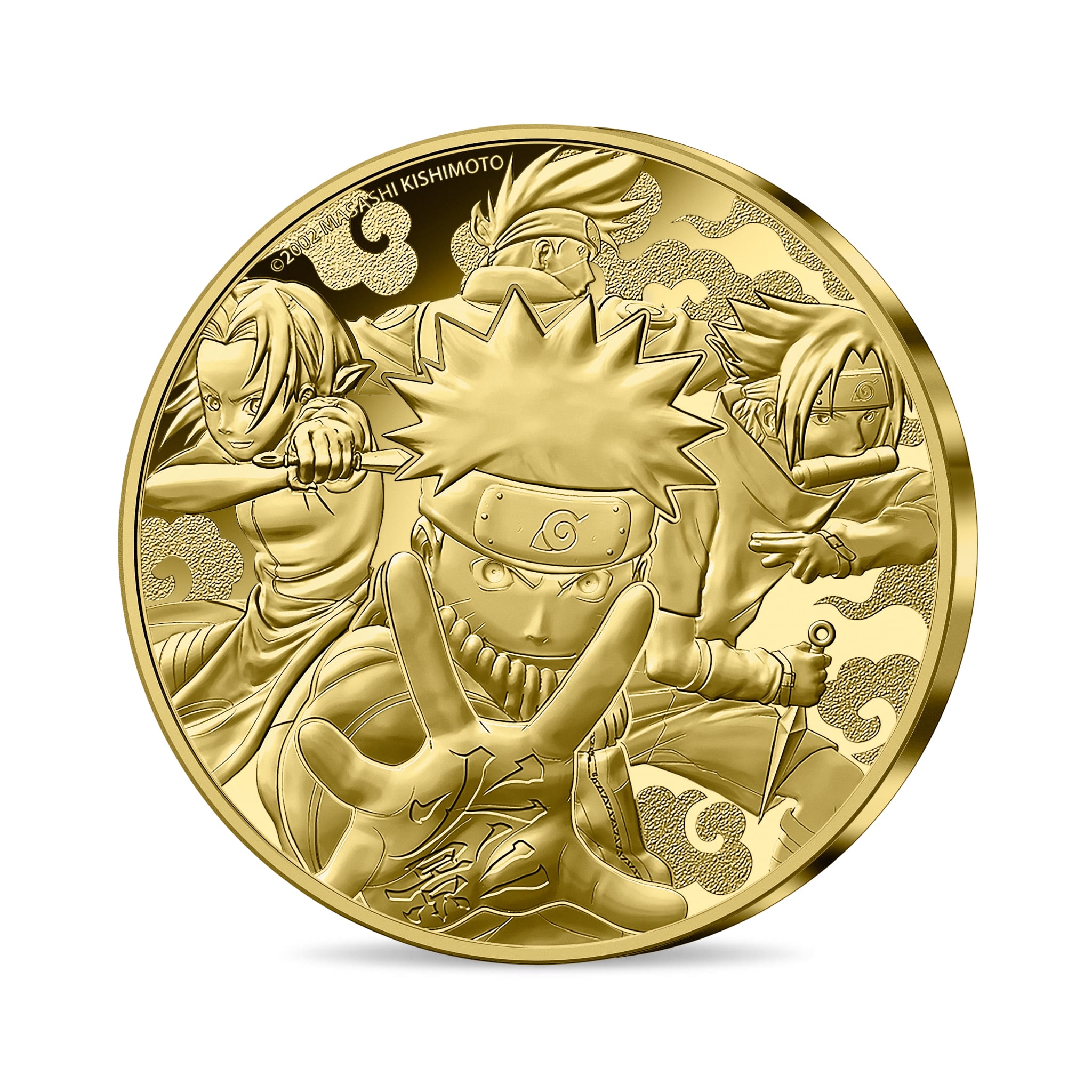 Pièce en or de la Monnaie de Paris à leffigie du manga Naruto