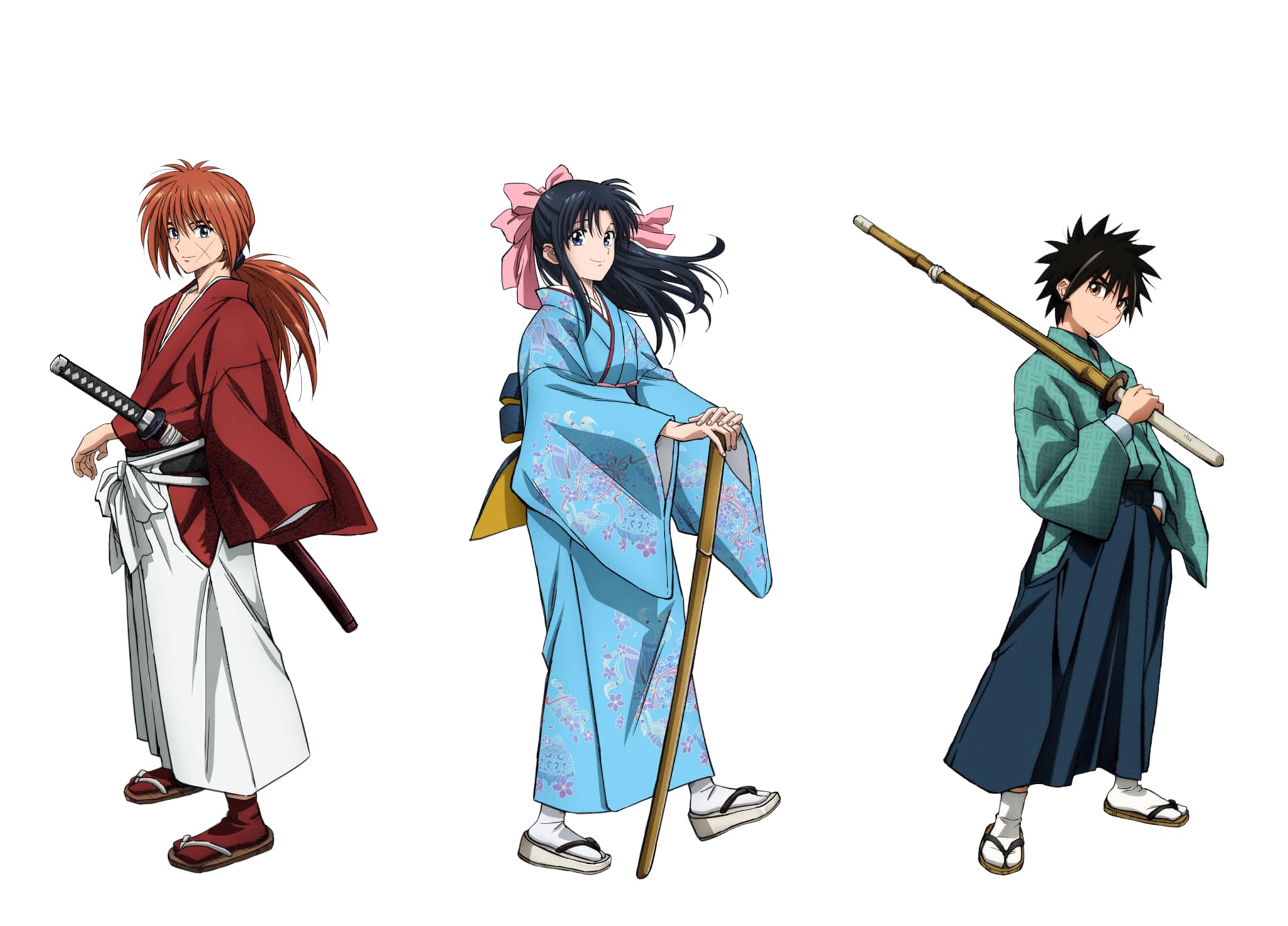 Chara Design de Kenshin, Kaoru et Yahiko pour lanime Rurouni Kenshin 2023