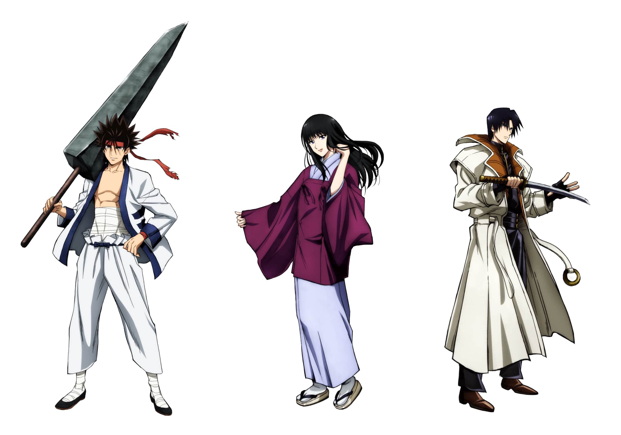 Chara Design de Sagara, Megumi et Aoshi pour lanime Rurouni Kenshin 2023