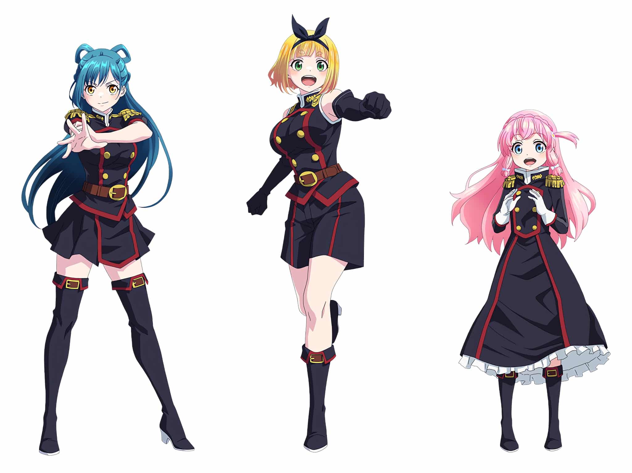 Character Design de Himari, Shushu et Nei pour l'anime Demon Slave