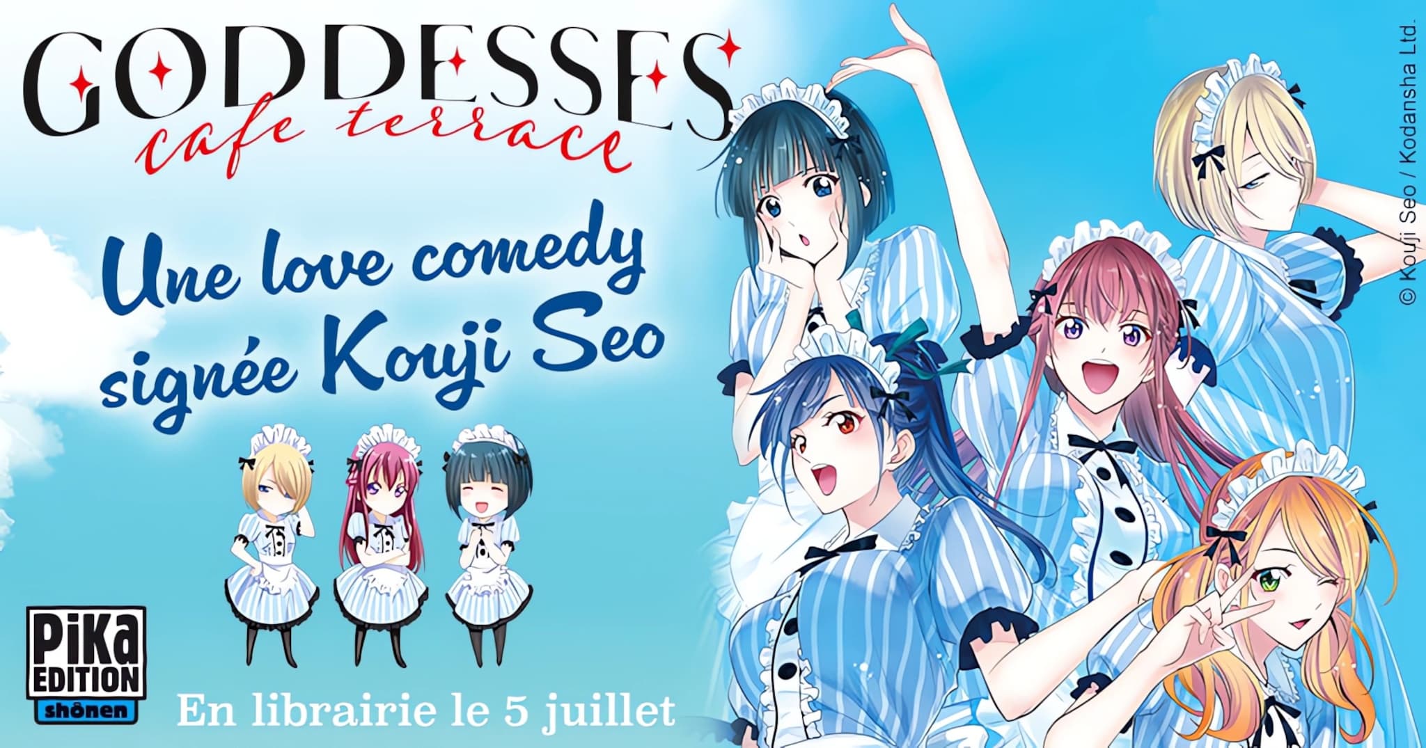 Annonce de la date de sortie en France du manga Goddesses Cafe Terrace aux éditions Pika