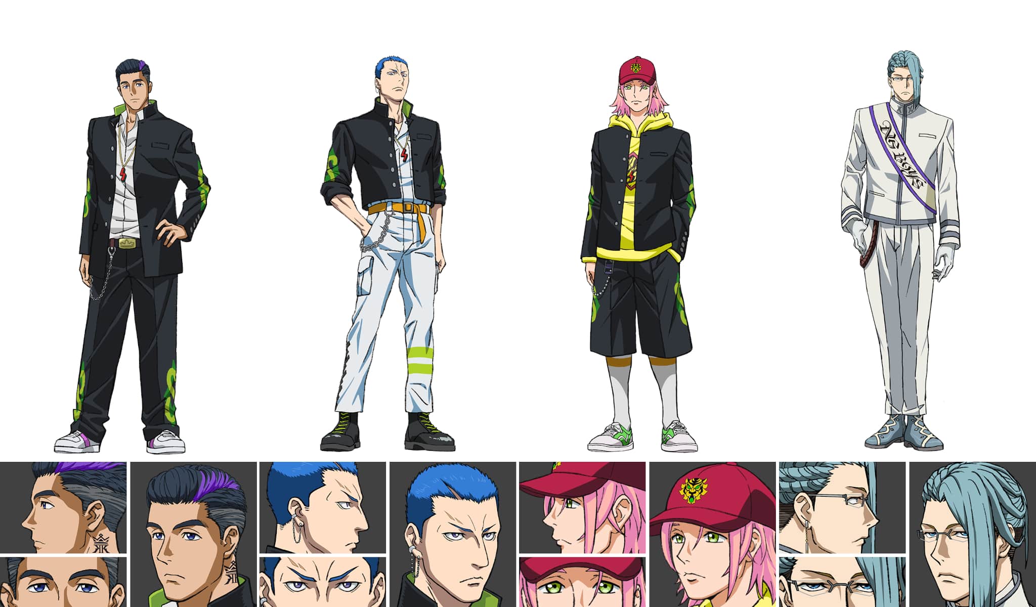 Character Design de Outa, Jabashiri, Hagure et Akutaro pour l'anime BUCCHIGIRI