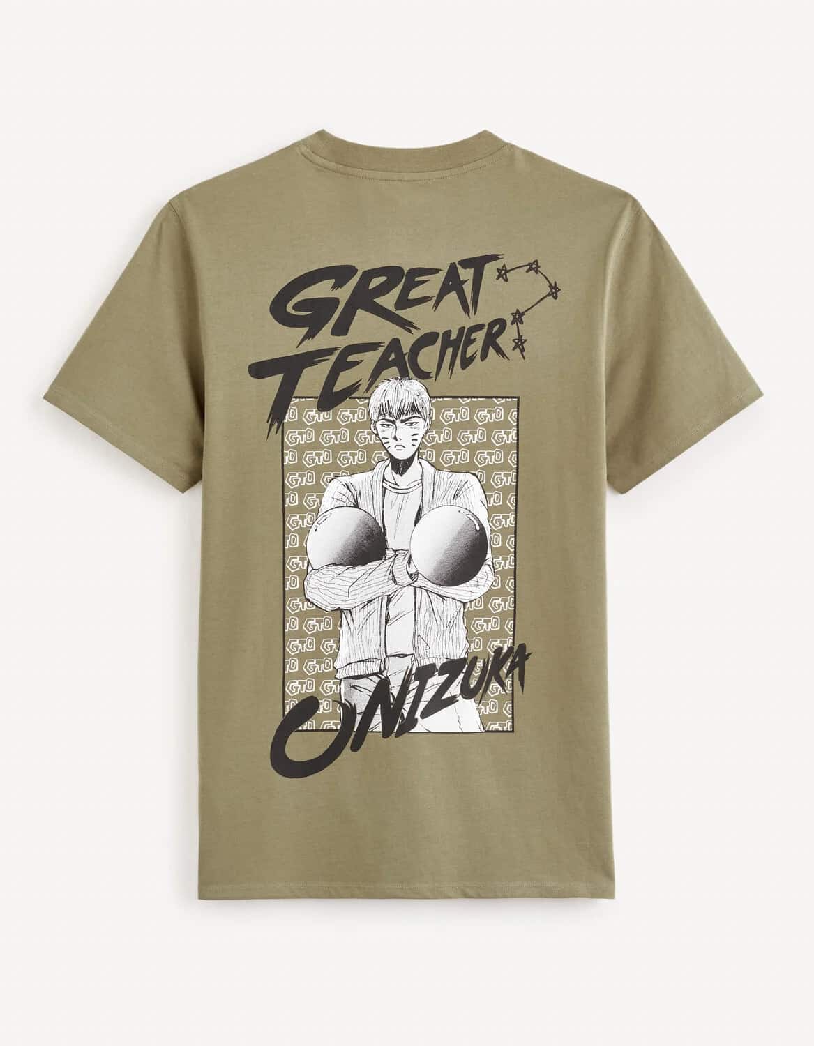 celio-GTO-t-shirt-kaki-onizuka-2
