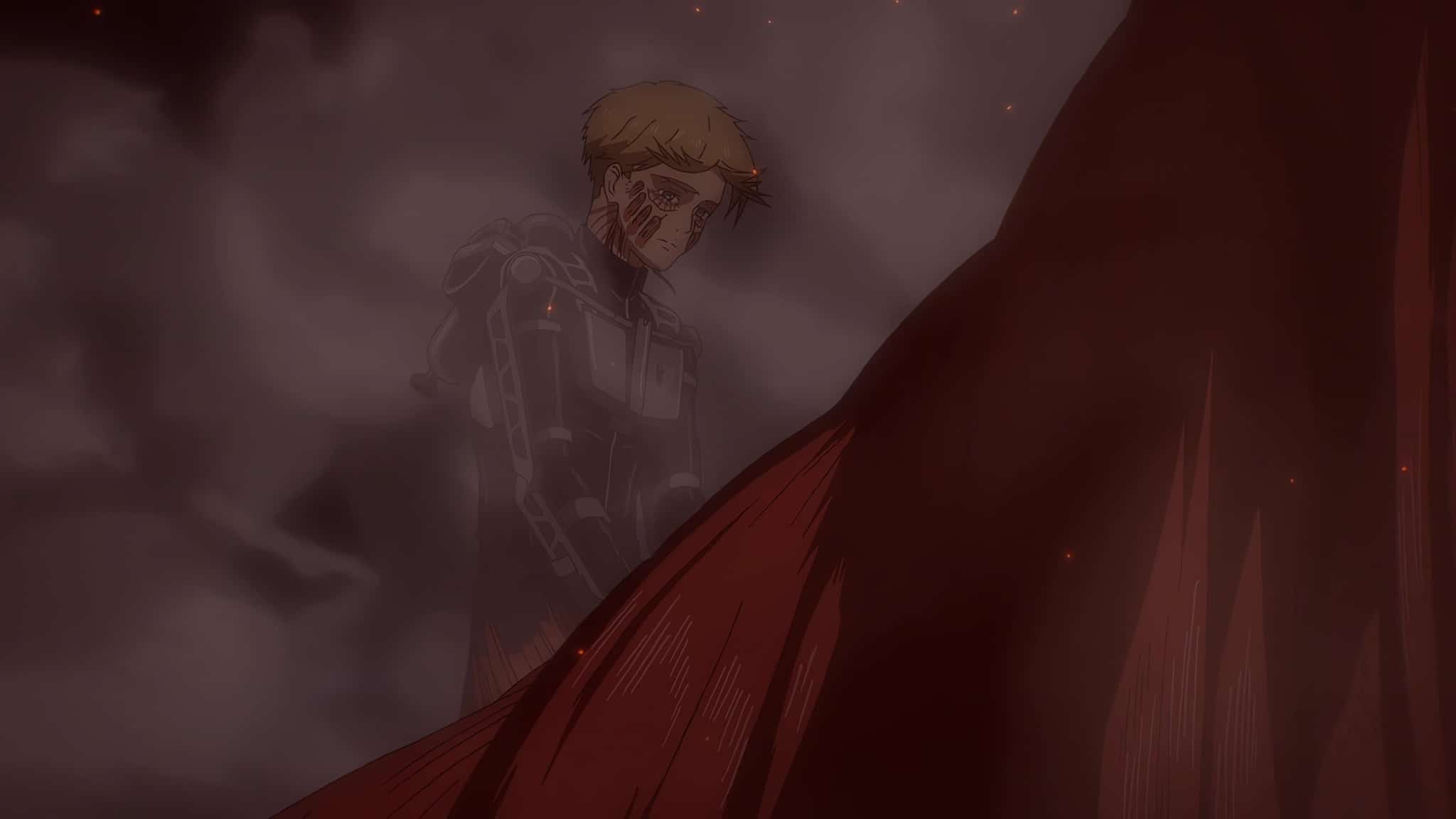 Armin détruit le port de Mahr dans l'anime L'Attaque des Titans