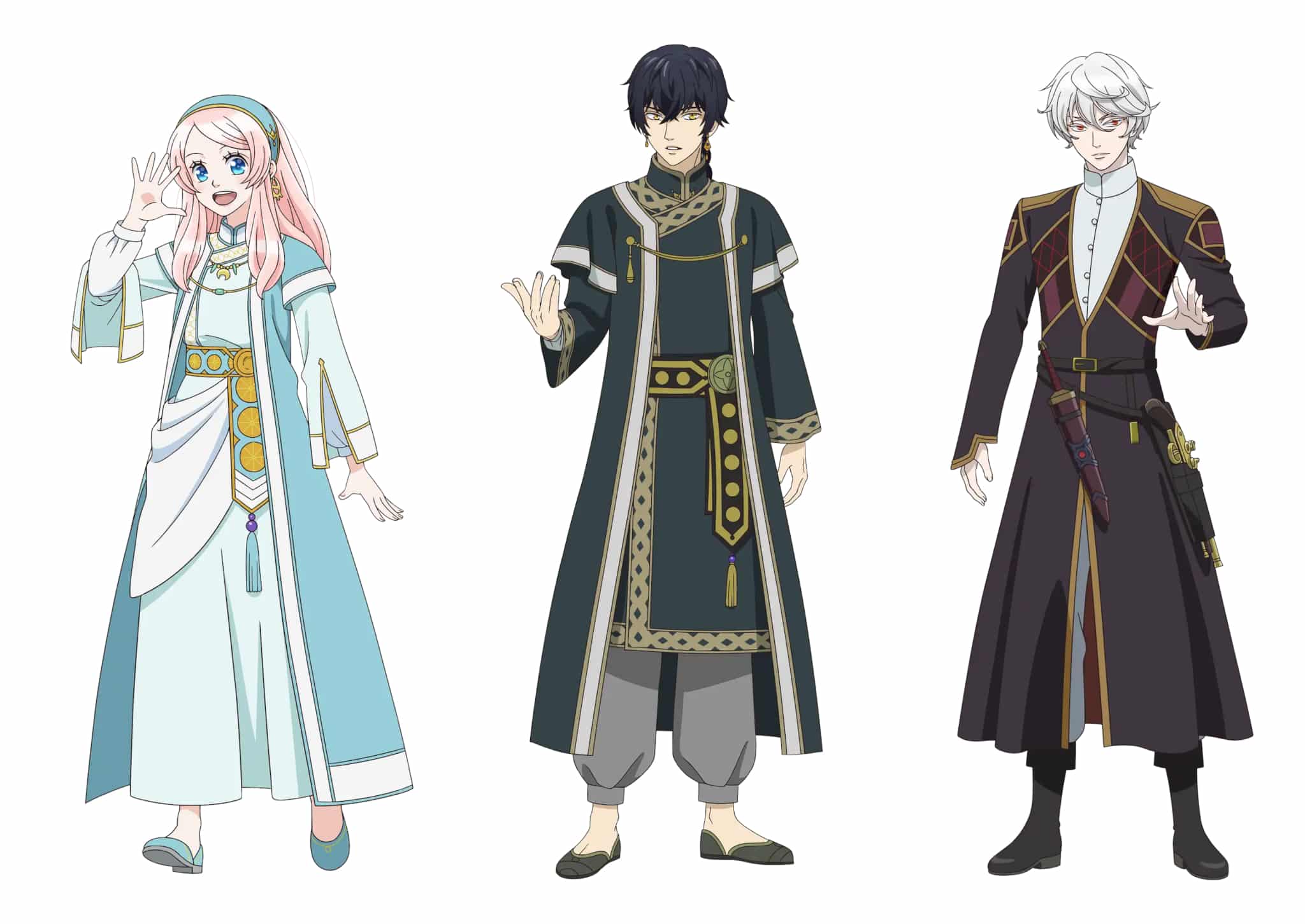 Character Design de Nina, Azur et Sett pour l'anime Nina du royaume aux étoiles