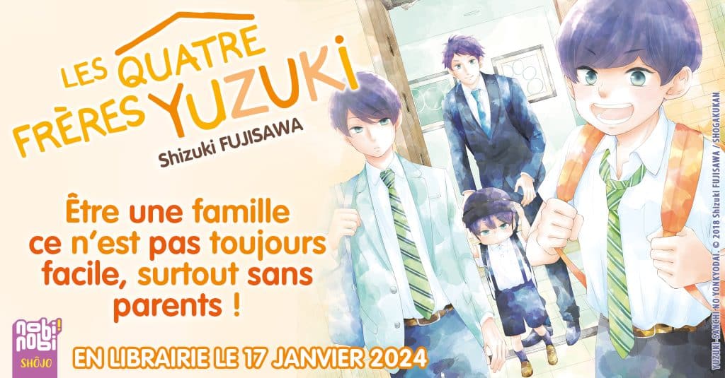 Annonce de la date de sortie en France du manga Les quatre frères Yuzuki aux éditions nobi nobi