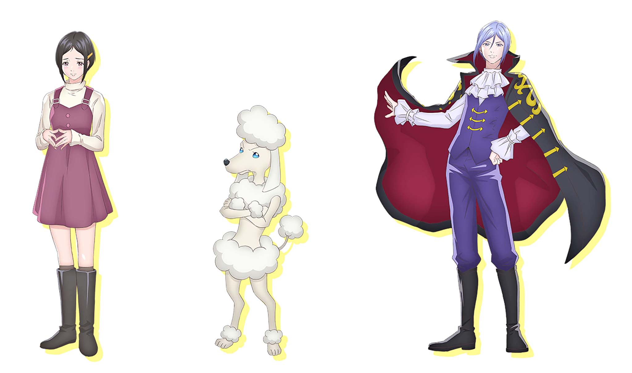 Character design de Aoi, Naosuke et Shoin pour l'anime Astro Note