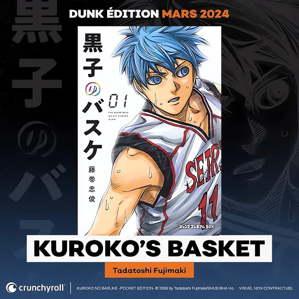 Annonce de la parution en France du manga Kuroko's Basket Dunk Édition chez Crunchyroll