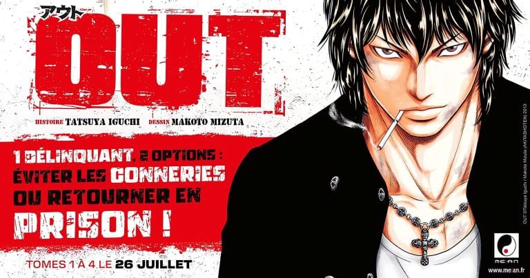 Annonce de la date de sortie en France du manga OUT aux éditions Meian.