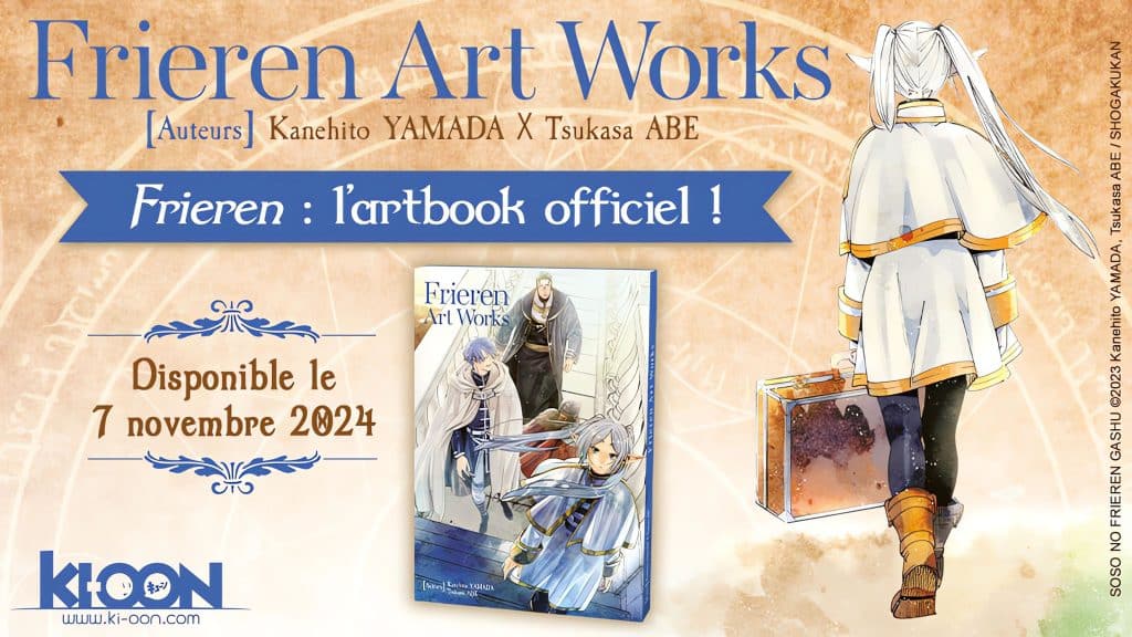 Annonce de la date de sortie en France de l'artbook Frieren Art Works aux éditions Ki-oon.