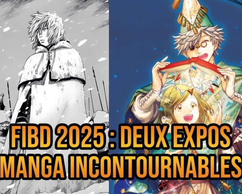 Présentation des expositions Vinland Saga et L'Atelier des Sorciers au FIBD 2025.